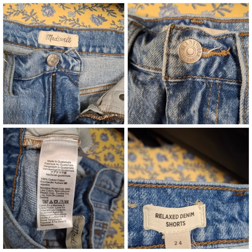 Madewell Relaxed Blue Jean Denim Cutoff Shorts Size 24‎ Beach Summer Casual
